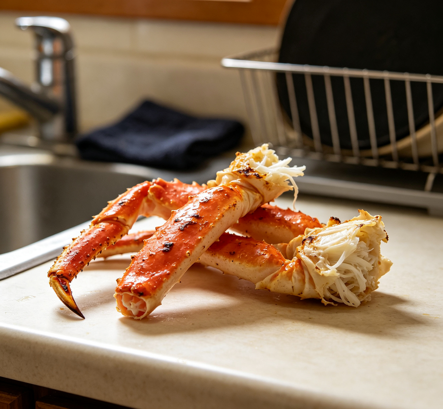 Gently steamed king crab legs